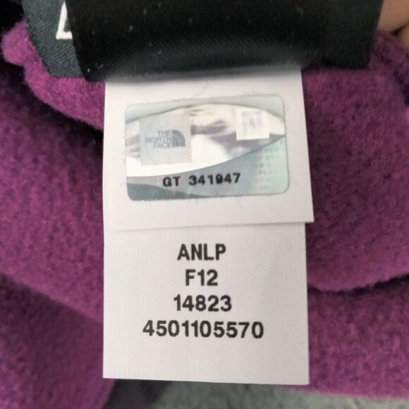 The North Face Denali Jacket Womens M Black Purple Polartec Fleece Full Zip - Picture 15 of 16